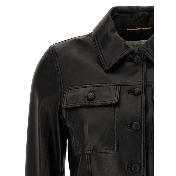 Saint Laurent Women Leather Jacket - Picture 3 of 4